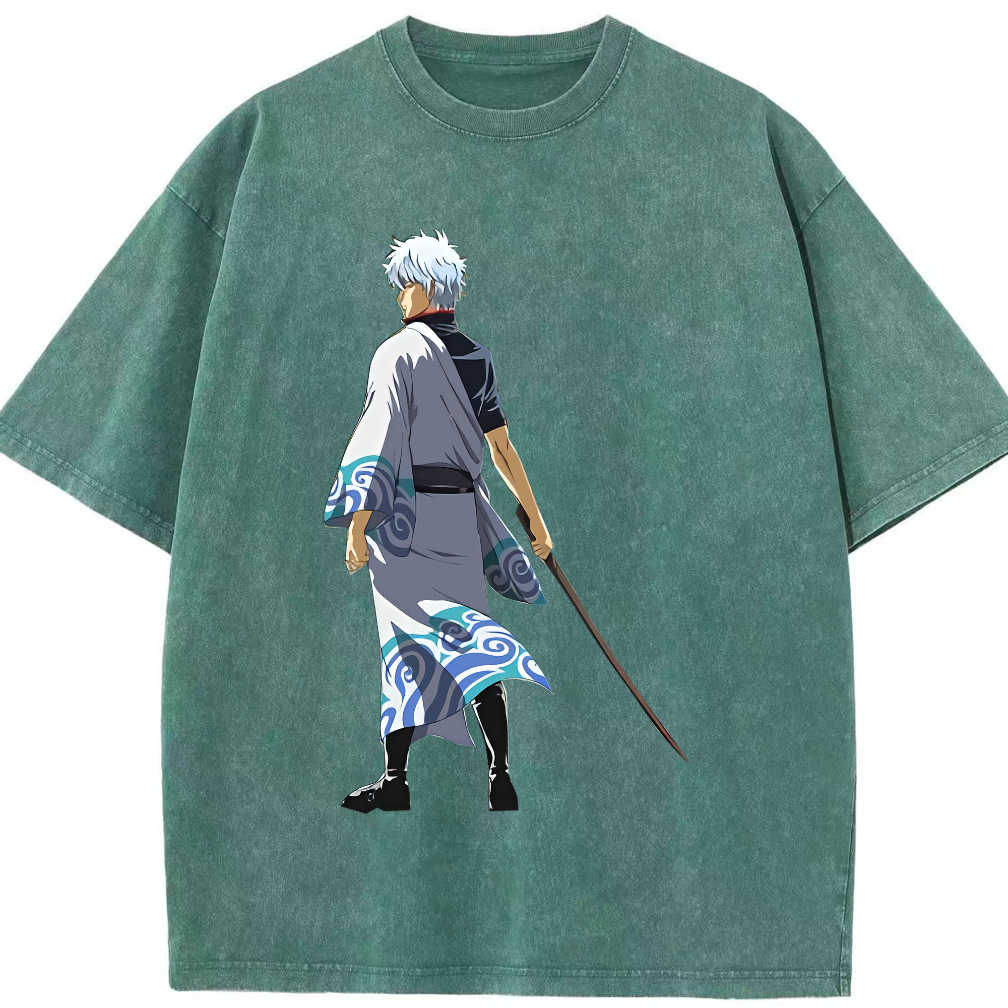 （画像用） ぎんたま 坂田銀時（さかたぎんとき） 神楽 志村新八（しむら しんぱち） GINTAMA Sakata Gintoki Kagura Shimura Shinpachi 綿100% ヴィンテージ風 半袖Tシャツ（フロントプリント）